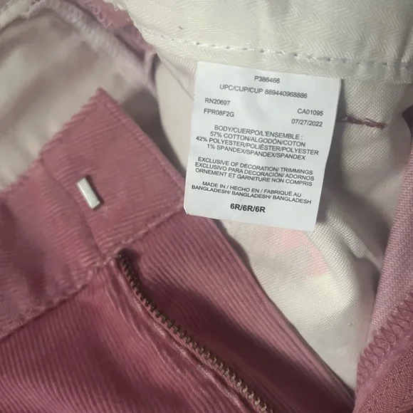 Dickies Pink Corduroy Wide Leg Pants pockets high waist pockets NWOT - Picture 6 of 9